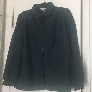 Dark Green & Black Button-Down Collared Shirt